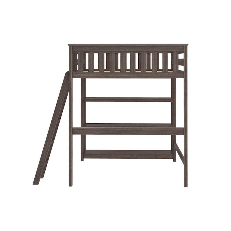 Max and Lily Full-Size High Loft Bed with Bookcase