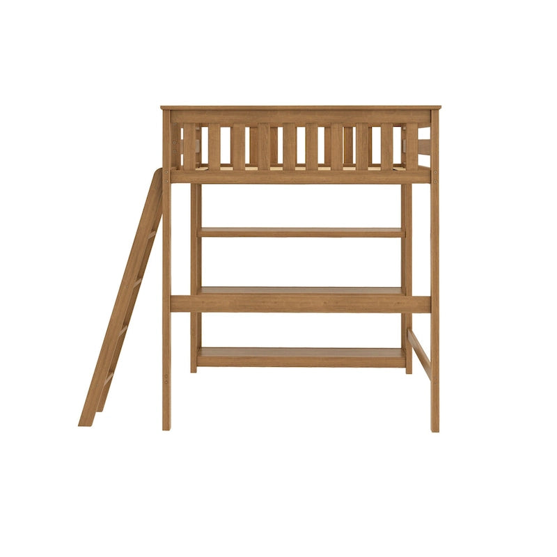 Max and Lily Full-Size High Loft Bed with Bookcase