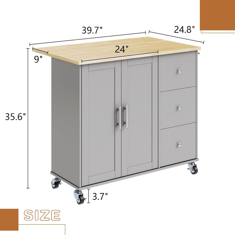 Futzca Storage Kitchen Island Cart - N/A