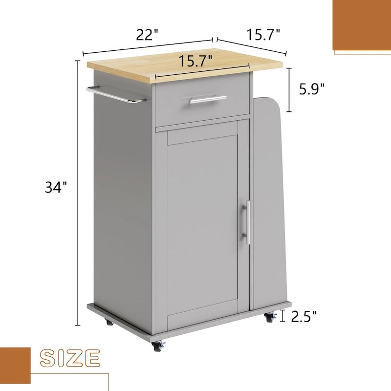 Futzca Storage Kitchen Island Cart - N/A