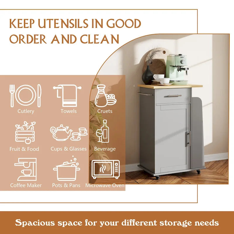 Futzca Storage Kitchen Island Cart - N/A