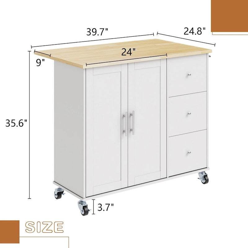 Futzca Storage Kitchen Island Cart - N/A