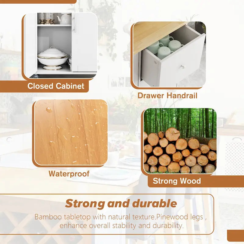 Futzca Storage Kitchen Island Cart - N/A