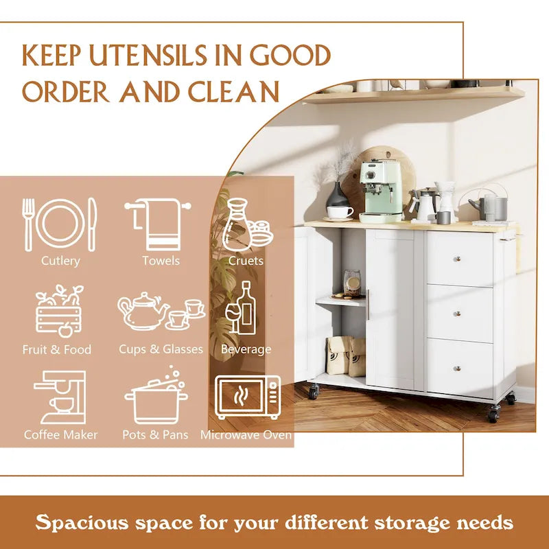 Futzca Storage Kitchen Island Cart - N/A