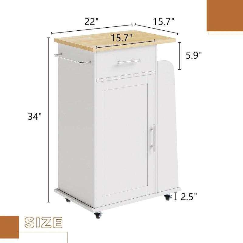 Futzca Storage Kitchen Island Cart - N/A