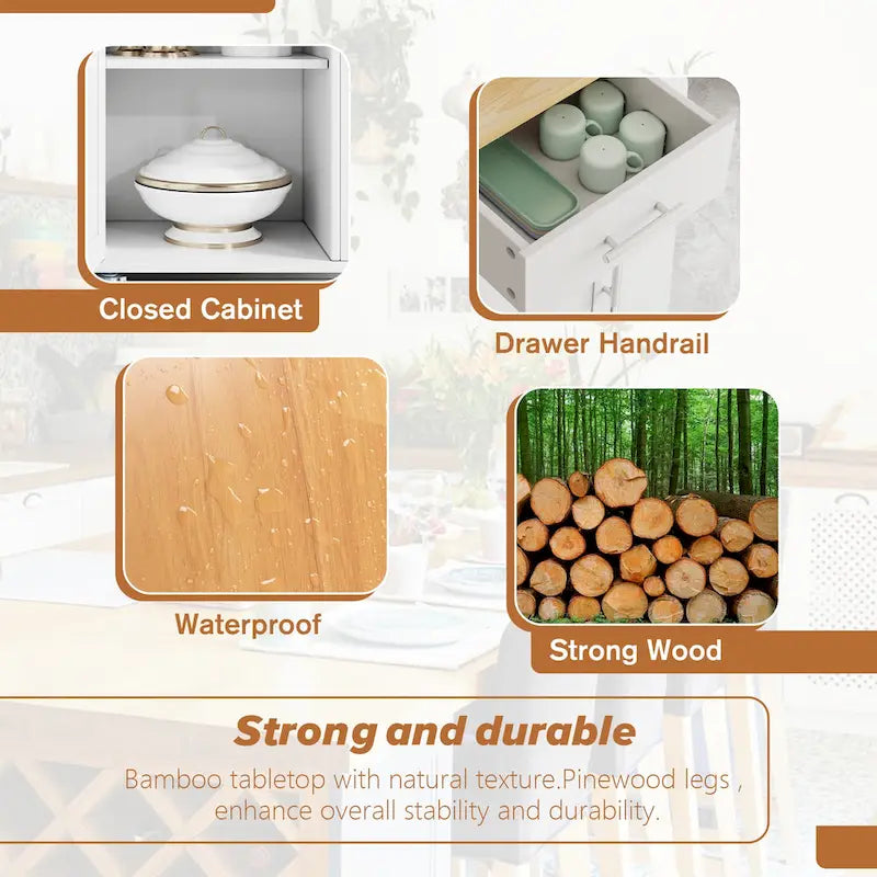 Futzca Storage Kitchen Island Cart - N/A