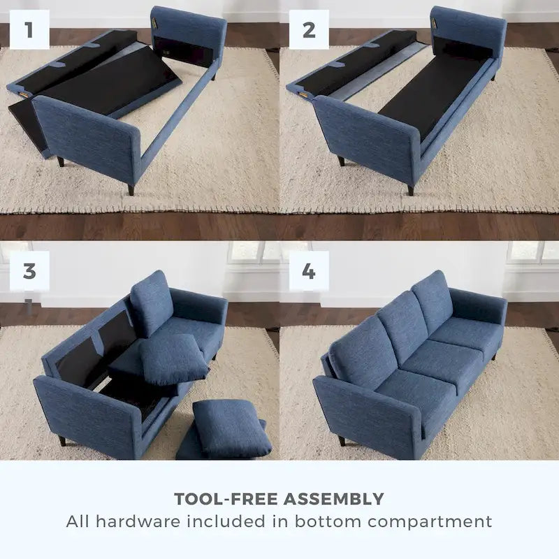 Brookside Clara 73  Upholstered Curved Arm Sofa