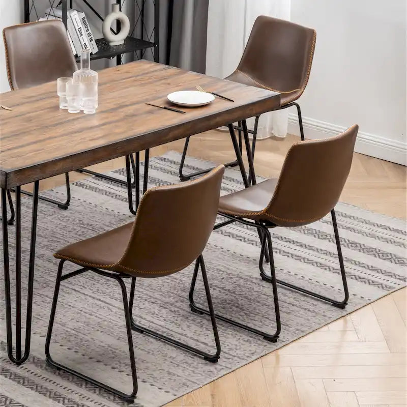 Roundhill Furniture Aryven Industrial 7-Piece Dining Set