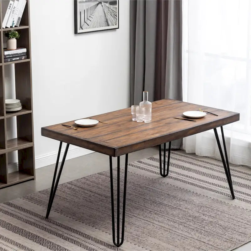 Roundhill Furniture Aryven Industrial 7-Piece Dining Set