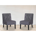 US Pride Nixon Velvet Tufted Back Accent Chair Set of 2