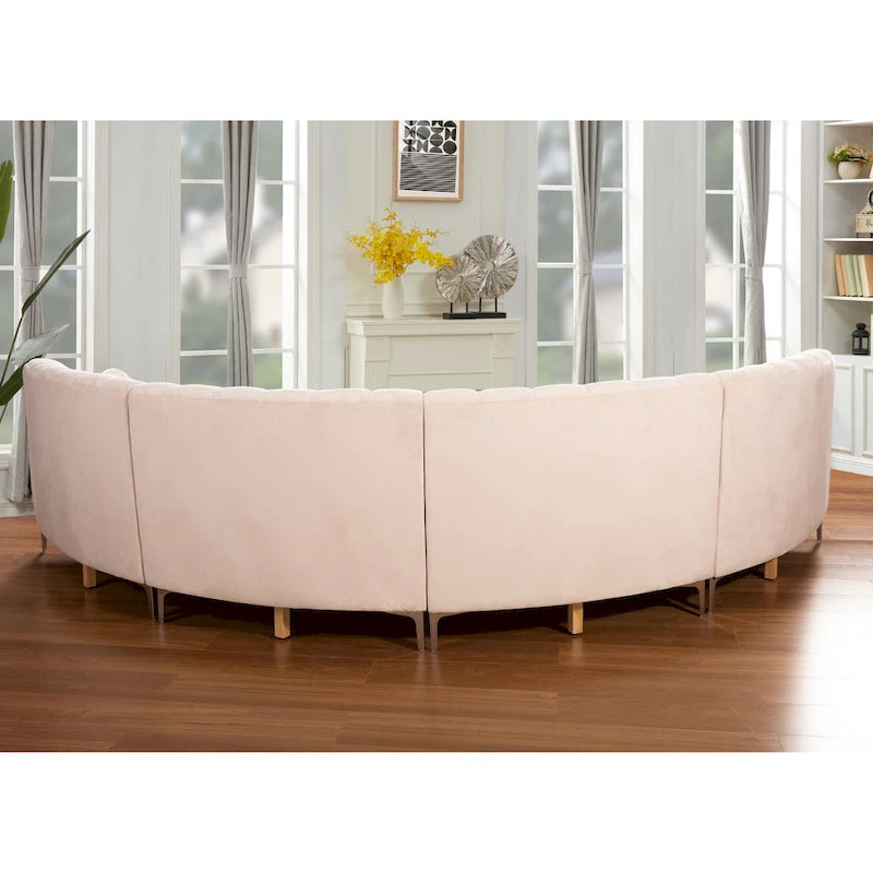 Velvet Symmetrical Modular U Shaped Curved Corner Sectional Sofas - 141  Wide
