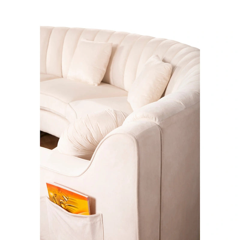 Velvet Symmetrical Modular U Shaped Curved Corner Sectional Sofas - 141  Wide