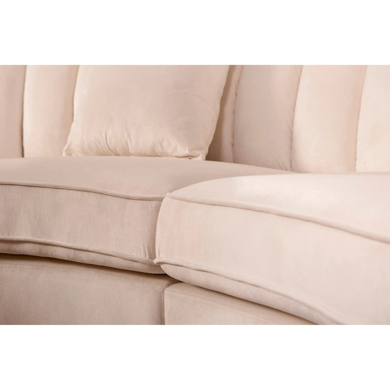 Velvet Symmetrical Modular U Shaped Curved Corner Sectional Sofas - 141  Wide