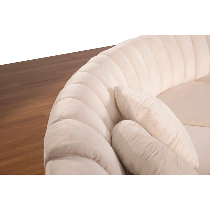 Velvet Symmetrical Modular U Shaped Curved Corner Sectional Sofas - 141  Wide