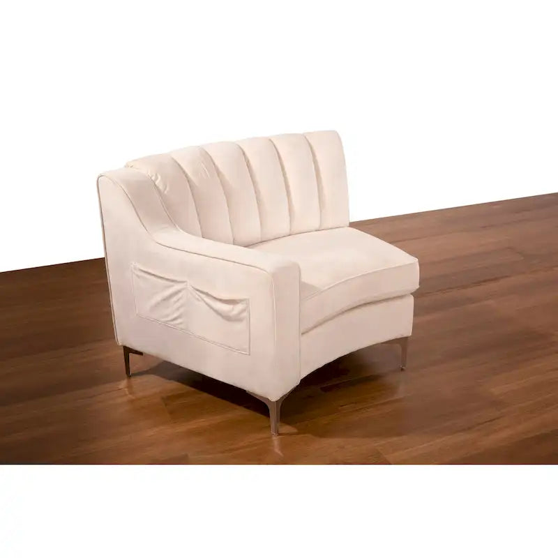 Velvet Symmetrical Modular U Shaped Curved Corner Sectional Sofas - 141  Wide