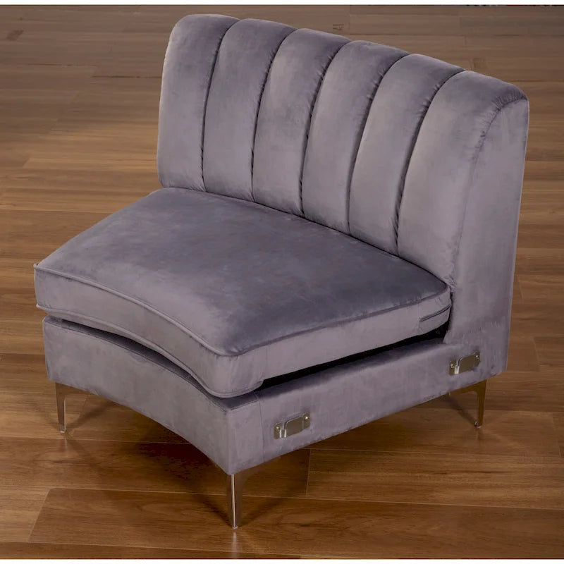 Velvet Symmetrical Modular U Shaped Curved Corner Sectional Sofas - 141  Wide