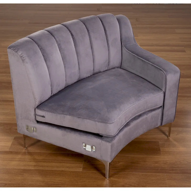 Velvet Symmetrical Modular U Shaped Curved Corner Sectional Sofas - 141  Wide