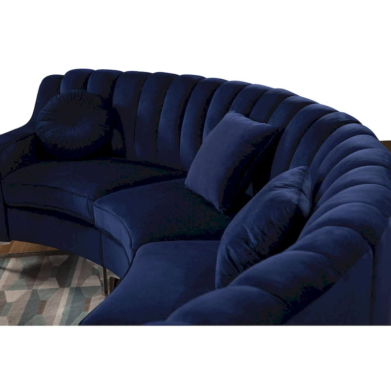 Velvet Symmetrical Modular U Shaped Curved Corner Sectional Sofas - 141  Wide