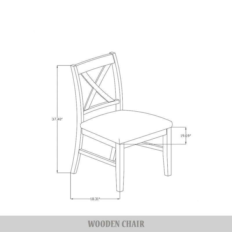 CraftPorch Rustic 5-piece Wooden Dining Set
