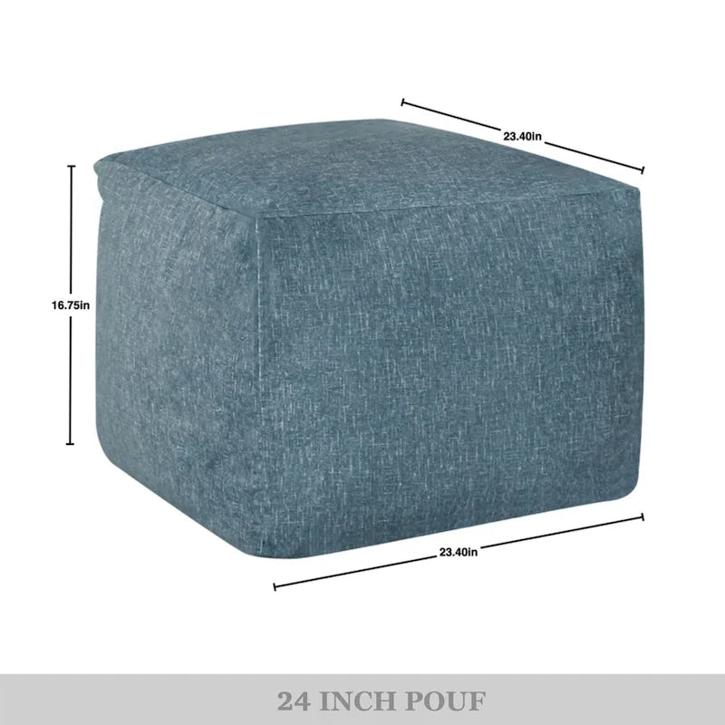 CraftPorch Glam 24 Inch Velvet Upholstered Pouf
