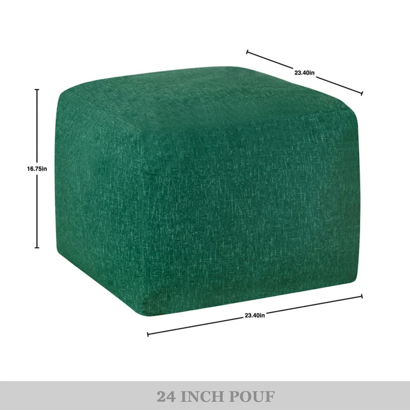 CraftPorch Glam 24 Inch Velvet Upholstered Pouf