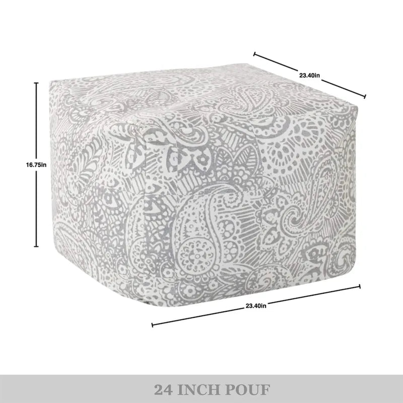 CraftPorch Glam 24 Inch Velvet Upholstered Pouf