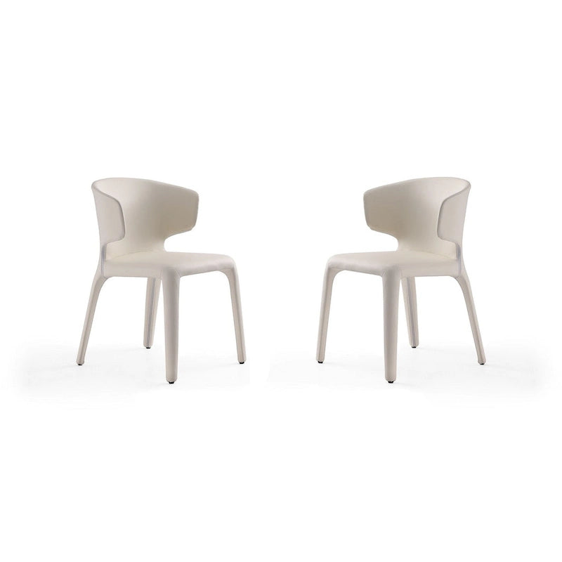 Conrad Cream Faux Leather Dining Chair (Set of 2)