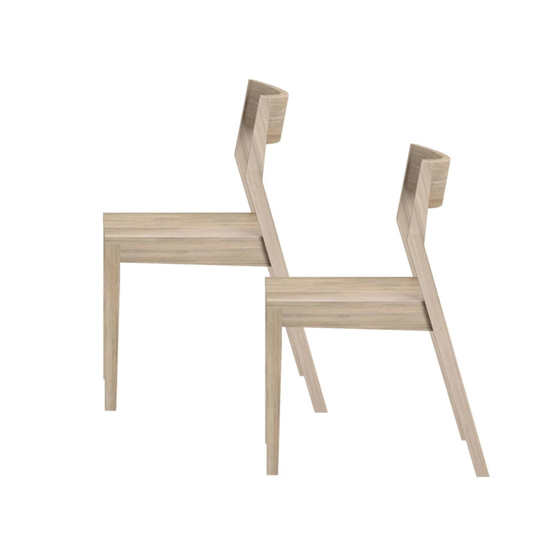 Plank and Beam Modern Solid Wood Dining Chair - Set of 2