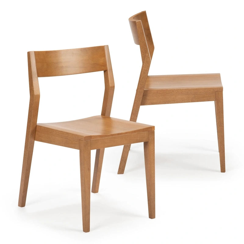 Plank and Beam Modern Solid Wood Dining Chair - Set of 2