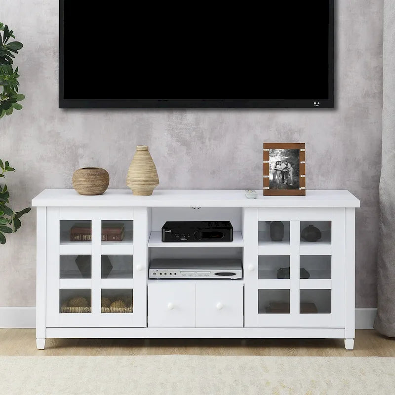 Newport Park Lane 1 Drawer TV Stand with Storage Cabinets and Shelves for TVs up to 65 Inches