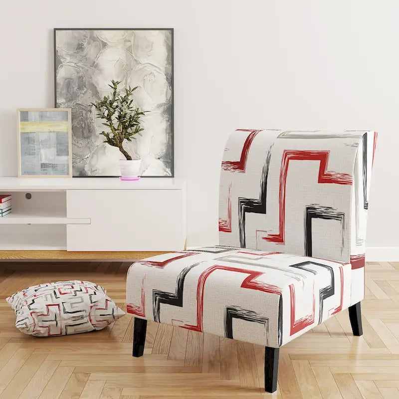Designart  Multicolor Trendy Geometric   Upholstered Patterned Accent Chair and Arm Chair
