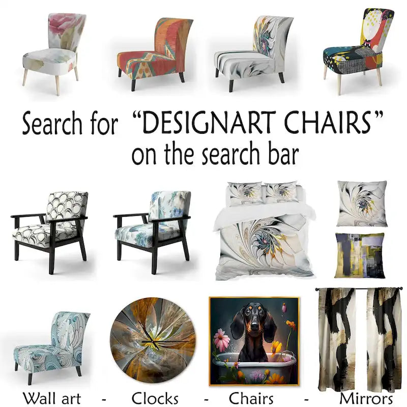 Designart  Multicolor Trendy Geometric   Upholstered Patterned Accent Chair and Arm Chair