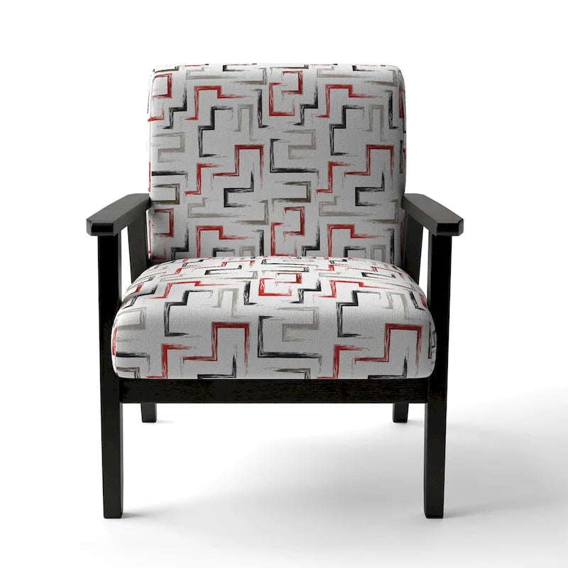Designart  Multicolor Trendy Geometric   Upholstered Patterned Accent Chair and Arm Chair