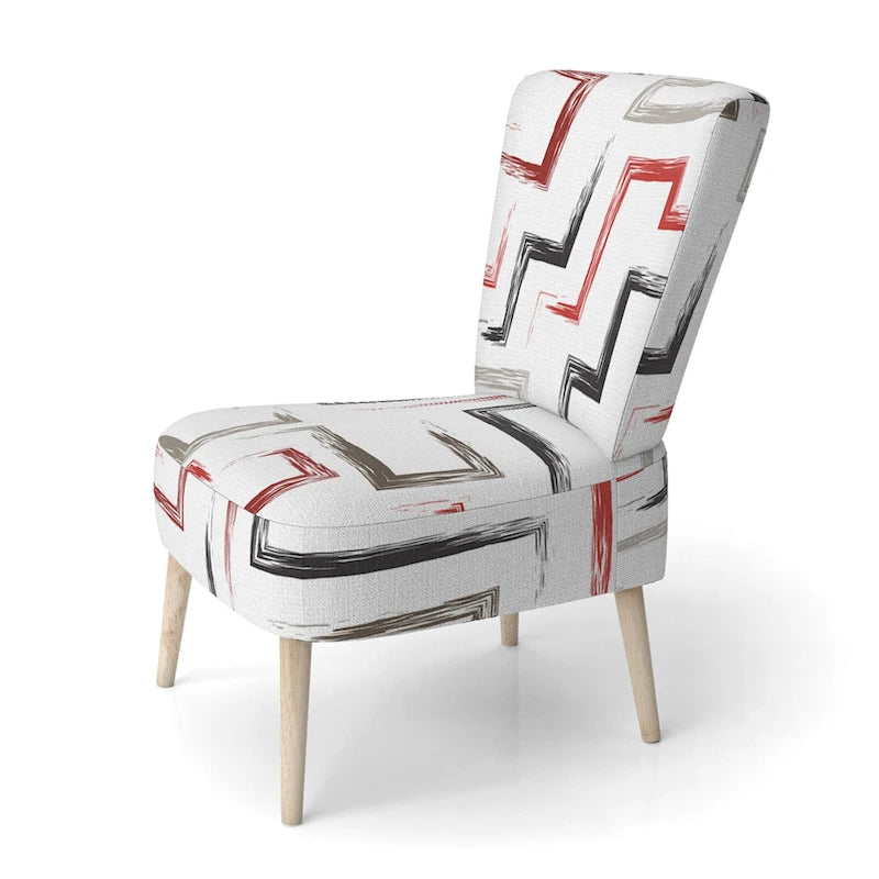 Designart  Multicolor Trendy Geometric   Upholstered Patterned Accent Chair and Arm Chair