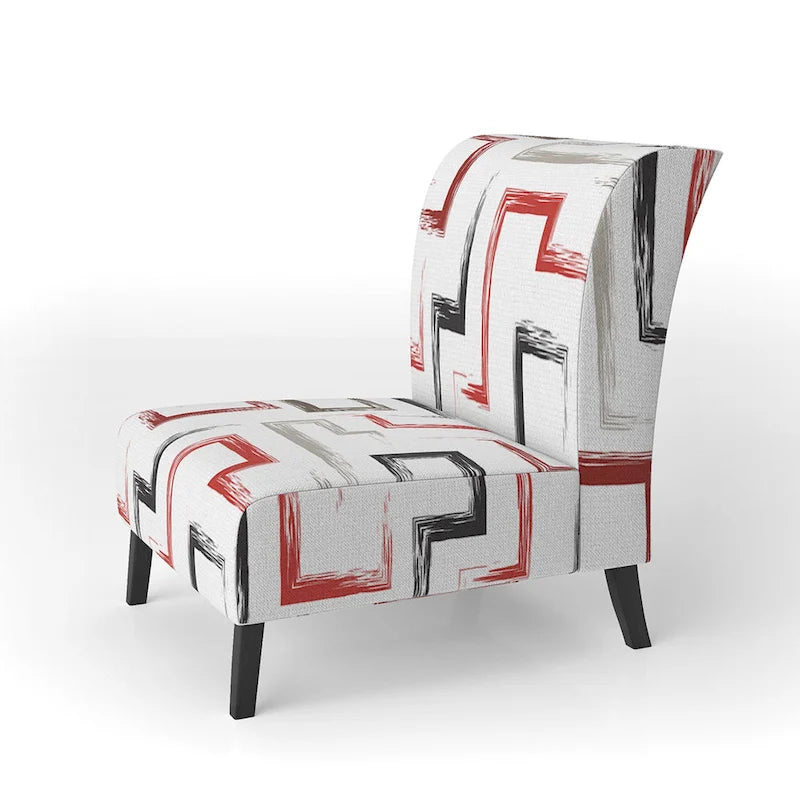 Designart  Multicolor Trendy Geometric   Upholstered Patterned Accent Chair and Arm Chair
