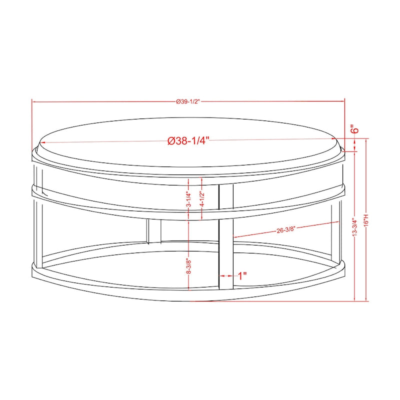 Chista Contemporary Round Fabric Ottoman with Cushion by Furniture of America