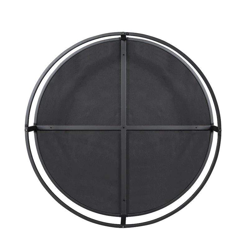 Chista Contemporary Round Fabric Ottoman with Cushion by Furniture of America