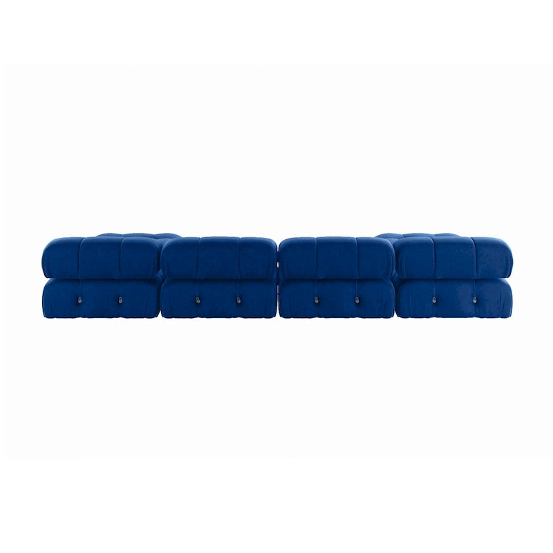 U-shaped Velvet Upholstery 6-piece Sectional Sofa Couch,4 Seats with 2 Ottoman