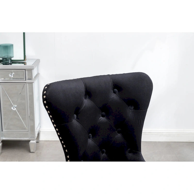 Roundhill Furniture Montura Tufted Velvet Chair (Set of 2)