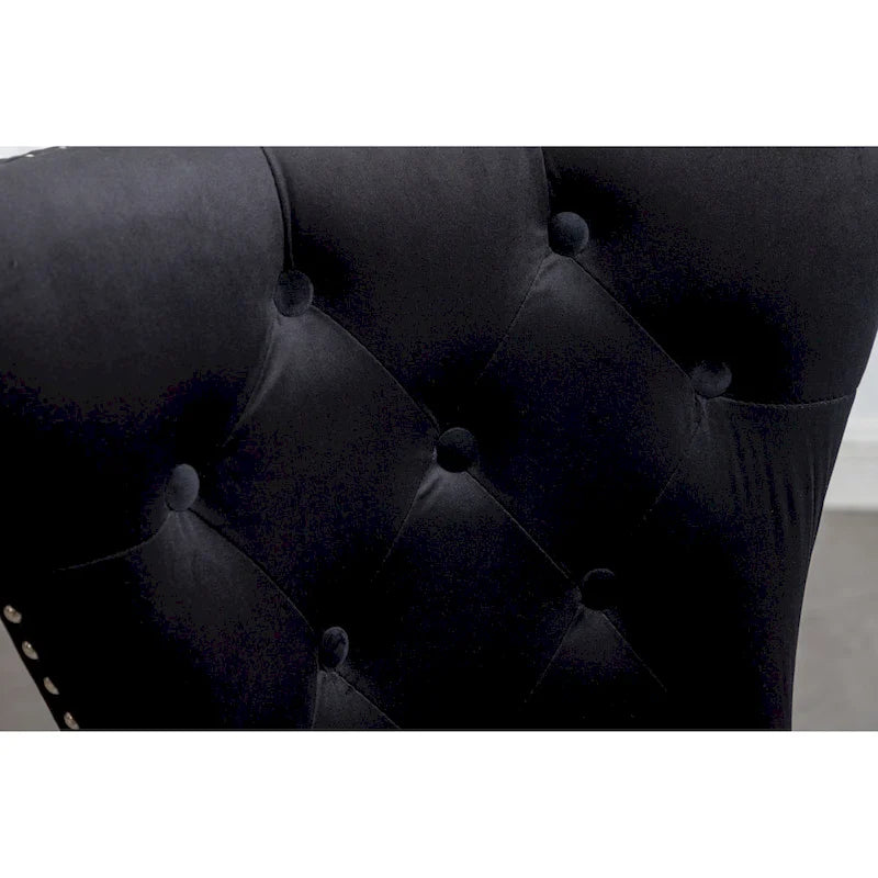 Roundhill Furniture Montura Tufted Velvet Chair (Set of 2)