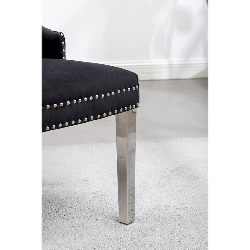 Roundhill Furniture Montura Tufted Velvet Chair (Set of 2)