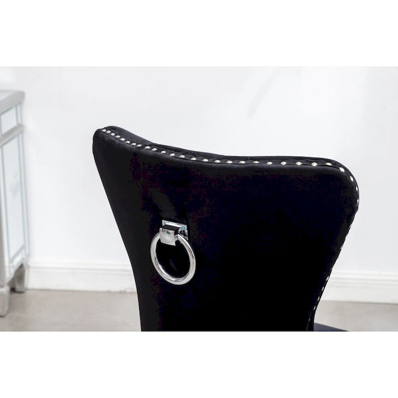 Roundhill Furniture Montura Tufted Velvet Chair (Set of 2)