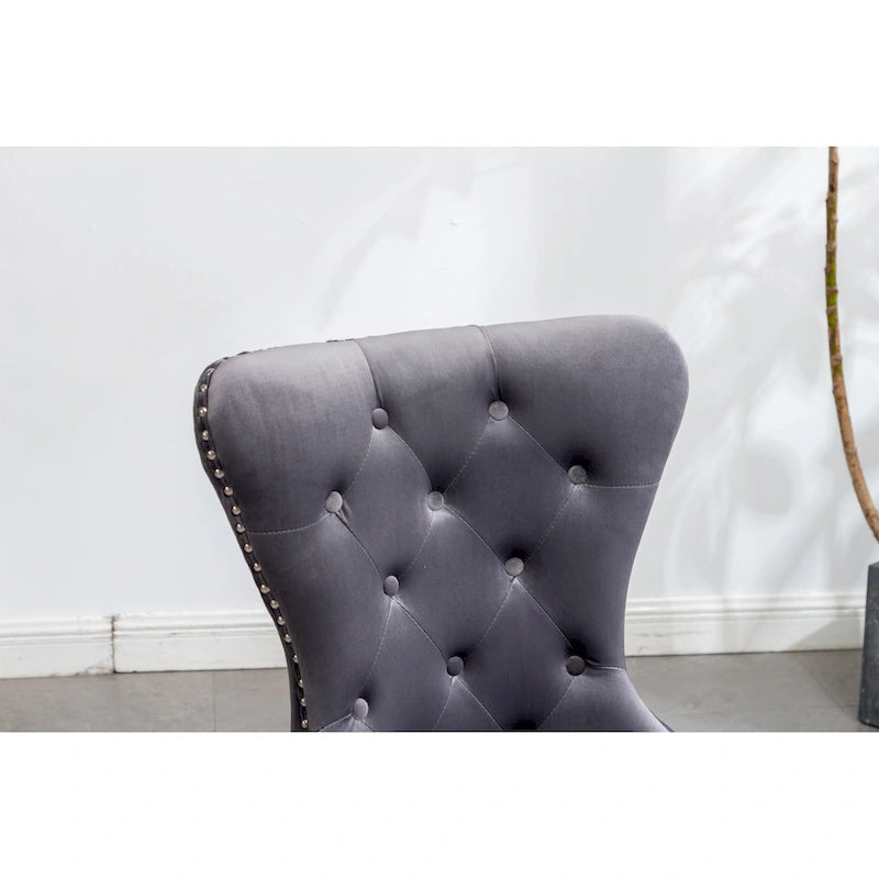 Roundhill Furniture Montura Tufted Velvet Chair (Set of 2)