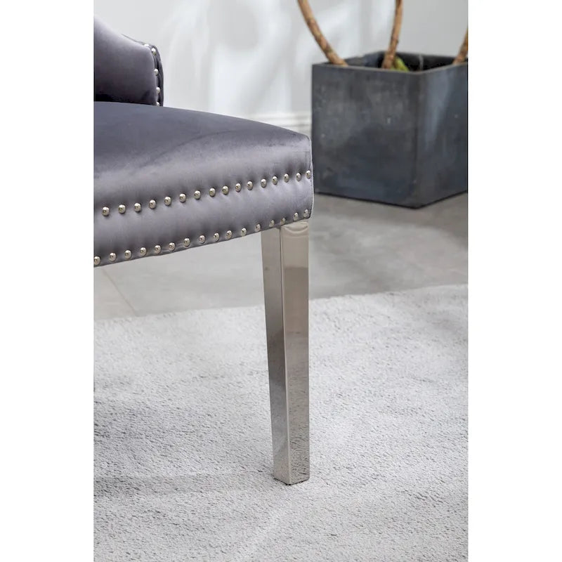 Roundhill Furniture Montura Tufted Velvet Chair (Set of 2)