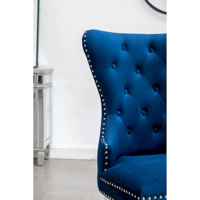 Roundhill Furniture Montura Tufted Velvet Chair (Set of 2)