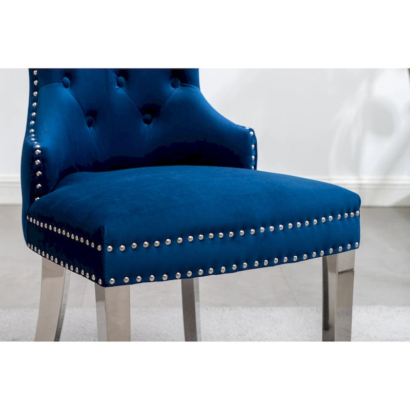 Roundhill Furniture Montura Tufted Velvet Chair (Set of 2)