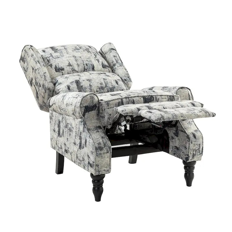 Olympus Upholstered Classic Manual Wingback Recliner with Solid Wood Legs Set of 2 by HULALA HOME