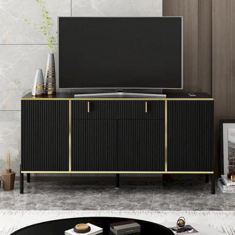 Timechee 4 Doors Kitchen Sideboard 2 Top Drawers Accent Storage Cabinet