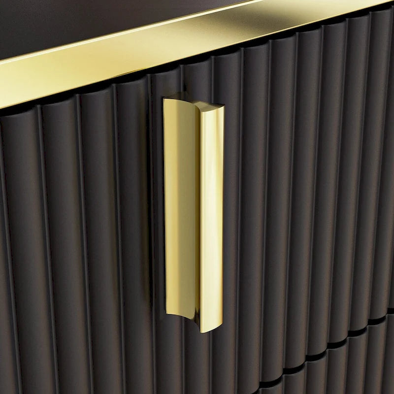 Timechee 4 Doors Kitchen Sideboard 2 Top Drawers Accent Storage Cabinet