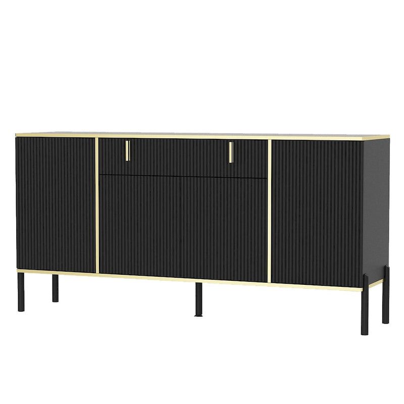 Timechee 4 Doors Kitchen Sideboard 2 Top Drawers Accent Storage Cabinet